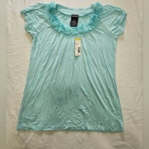 SALE! NEW Women's Covington Petite Light Blue Floral Top (small)